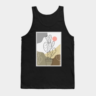 Abstract Desert Cactus Minimalist wall Art Tank Top